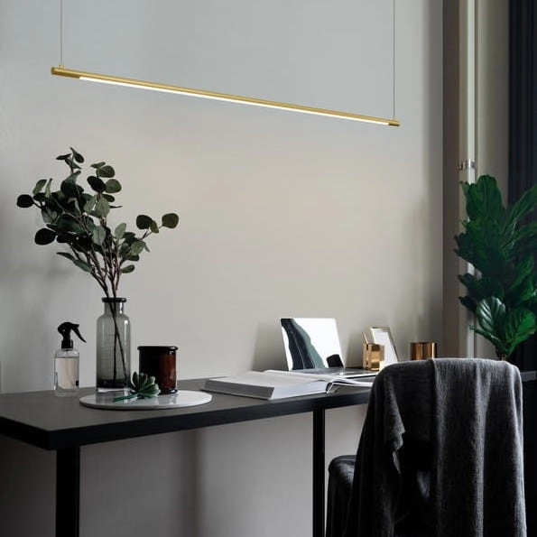 Wisząca LAMPA listwa BUGA LE41356 Luces Exclusivas minimalistyczna OPRAWA zwis LED 20W 3000K tuba złota