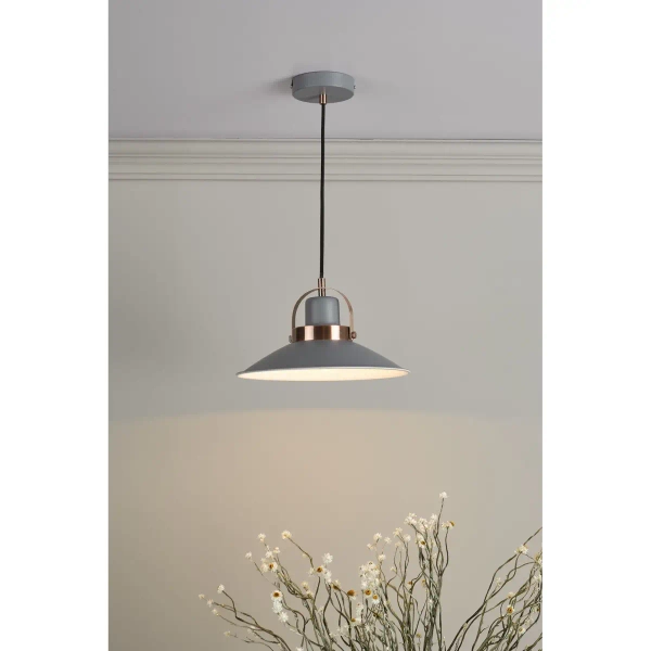 Wisząca lampa nad stół Liden LID0139 do kuchni stożek grafitowy miedziany