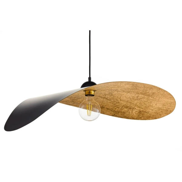 Wisząca lampa LEAF czarna złota kapelusz nad stół 1xE27 41918