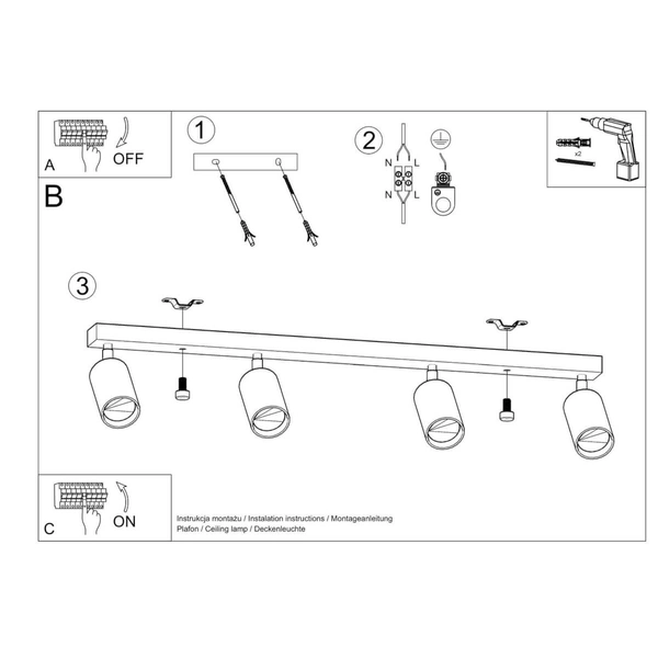 Drewniana lampa sufitowa SL.1042 regulowana do jadalni
