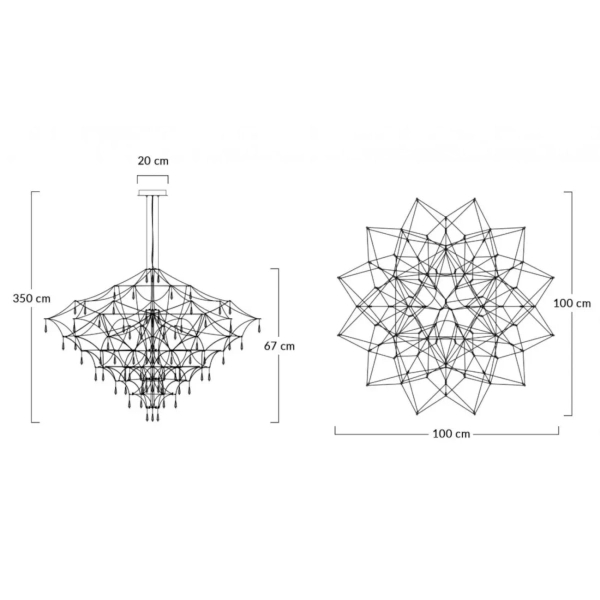 Żyrandol kryształowy złoty CONSTELATION LED 72x0,5W 3000K MSE1501100127