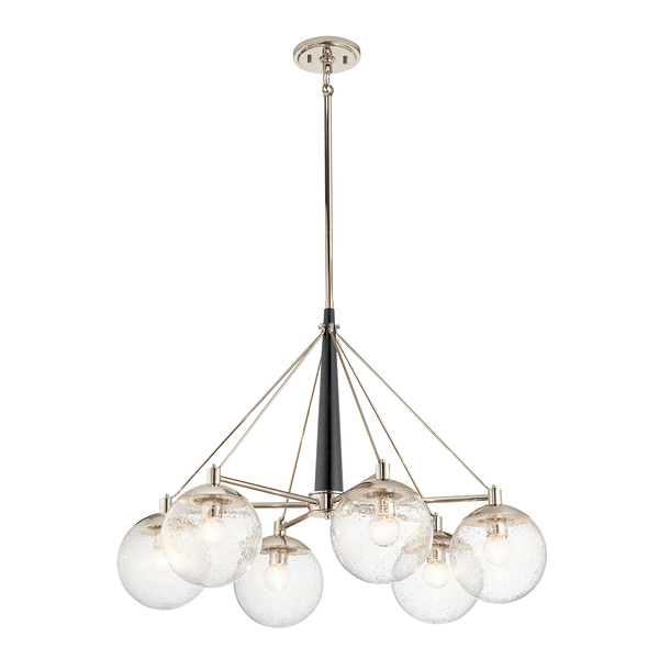 Zwisowa lampa nad stół QN-MARILYN6 kulista retro nikiel