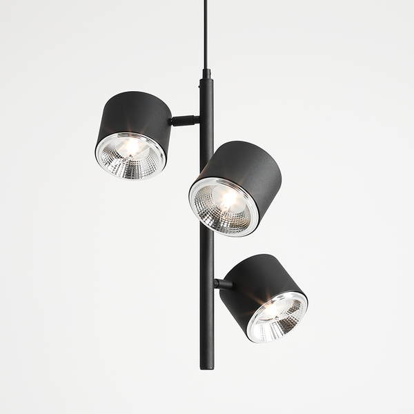 Regulowana lampa wisząca Bot 1047E Aldex z reflektorkami do sypialni czarna