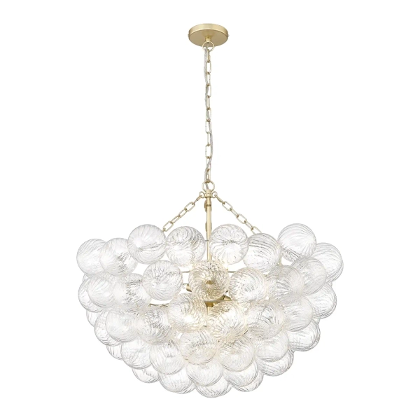 Lampa wisząca molekułowa COMO złoty mat metalowa szklana 13xG9 do jadalni P13569AM