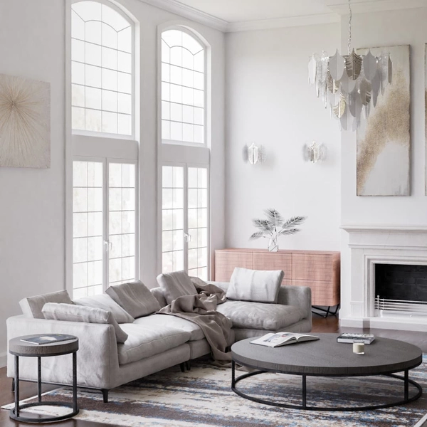 Wisząca lampa modernistyczna Palermo P21060NI liście metal szkło nikiel