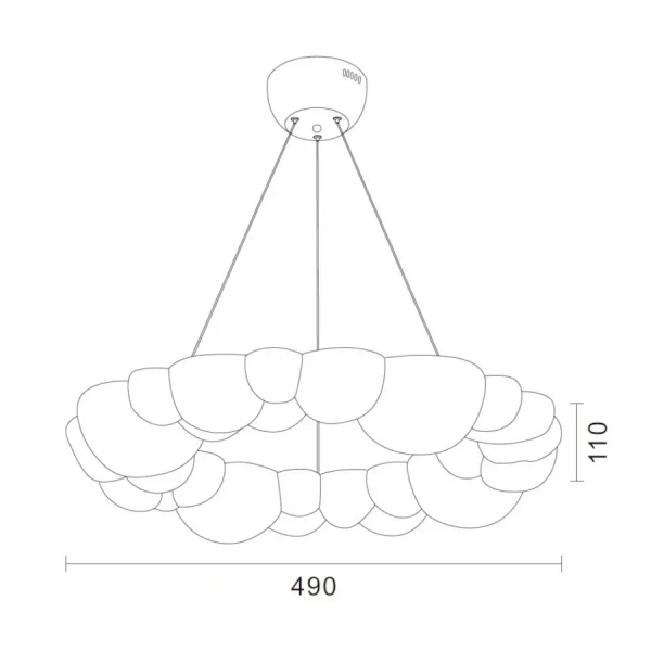 Lampa wisząca dekoracyjna CLOUD ST-DL6123P-50 biała akrylowa LED 32W 4000K do sypialni