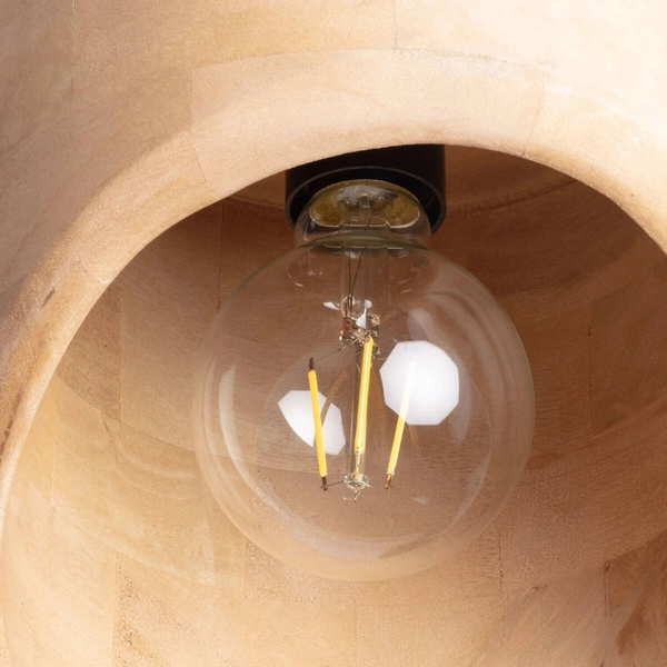 Lampa wisząca z drewna mango Fagioli ABR-LWMAN1 do salonu drewniana