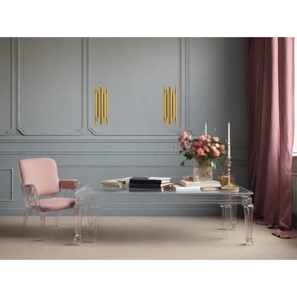 Metalowy kinkiet do biura Bajhi LE43385 LED 20W 3000K złoty