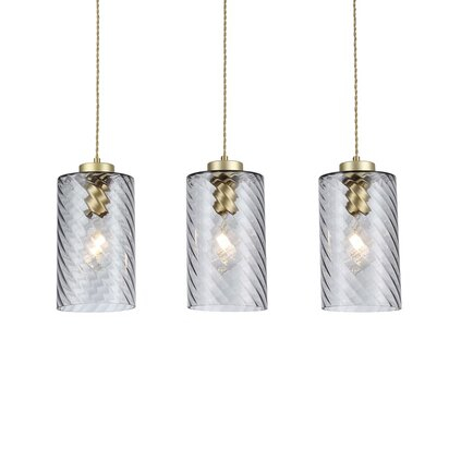 LAMPA wisząca SHEILA 5229 Rabalux szklana OPRAWA tuby ZWIS na listwie przydymiona złota