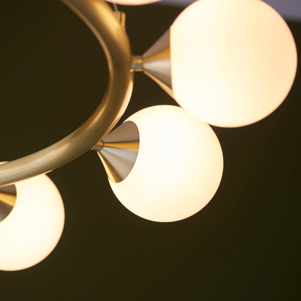 Molekułowa lampa wisząca L&-1106008 nad stół mosiądz biały