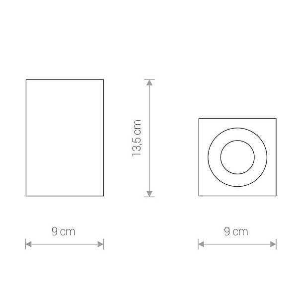 Nowoczesna lampa downlight BRAVO 8365 czarny spot prostokątny