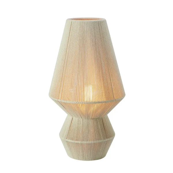 Lampa stołowa Razzo 108822 boho bawełniana metalowa beżowa