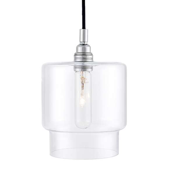 LAMPA wisząca LONGIS IV 10552109 Kaspa szklana OPRAWA zwis przezroczysty czarny