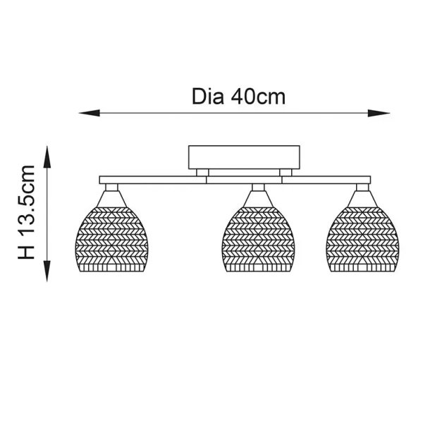 Salonowa lampa sufitowa Boyer BOYER-3CH szklana chrom przezroczysty