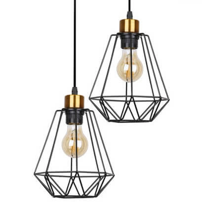 Wisząca lampa loftowa Primo 34-00309 Candellux druciaki czarne złote