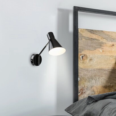 Regulowana LAMPA ścienna ALFONS 4504 Rabalux metalowy kinkiet do sypialni czarny