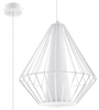 Druciana LAMPA wisząca SL.0297 industrialna OPRAWA zwis druciak metalowy klatka skeleton biały