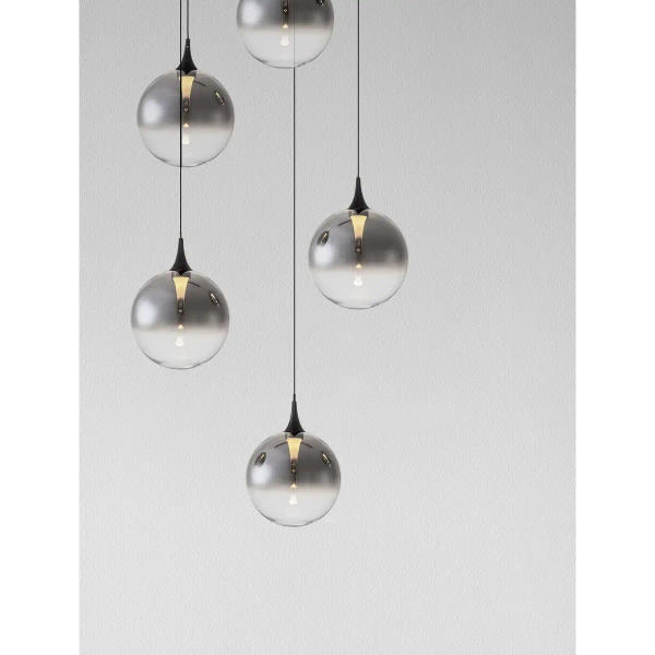 Szklana lampa wisząca LURVELA LE45130 LED 20W 3000K szara czarna