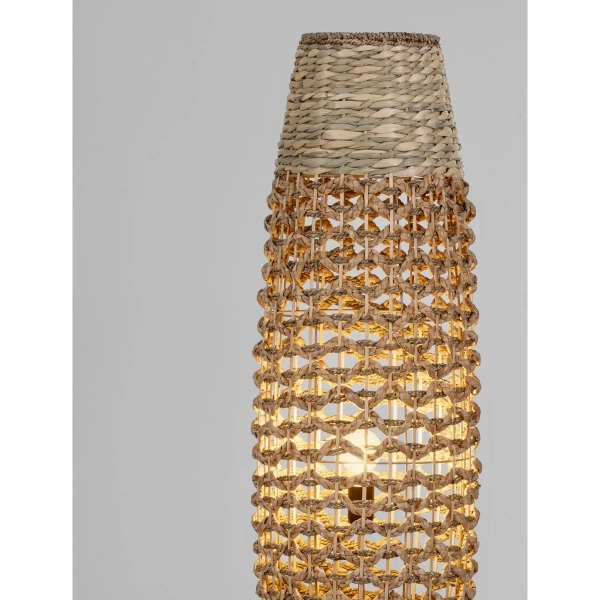 Naturalna lampa stojąca ZALMONTE LE45379 do sypialni drewniana