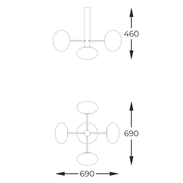 Sufitowa lampa kulista Omi 1198 Zumaline szklana biała czarna