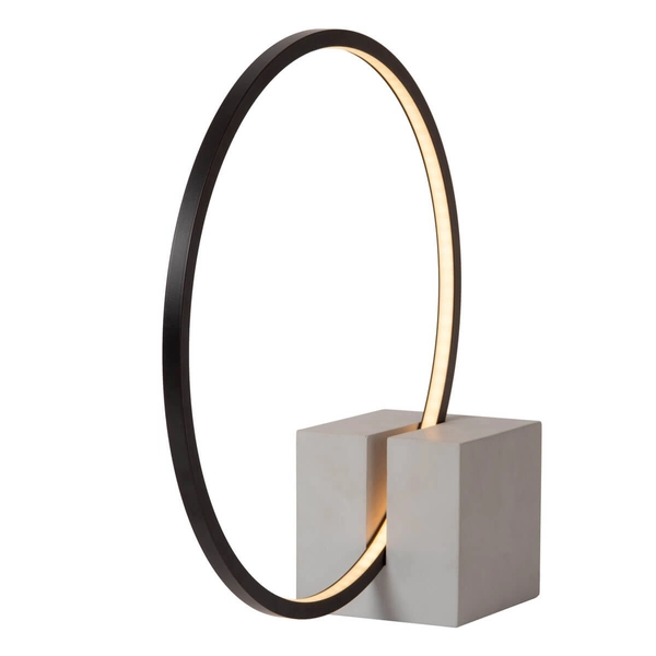 Stołowa lampa na szafkę CIRKELIS 05555/06/30 LED 6W ring czarny biały