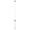 Szklana Lampa wisząca GEM P0389-01D-L7AC tuba przezroczysta miedziana