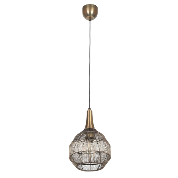 Metalowa lampa zawieszana SORAYA 365430104 Trio do jadalni czarny złoty
