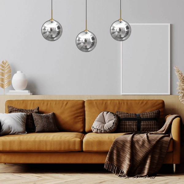 Lampa wisząca Reflex MLP8415 loftowe kule przydymione złote