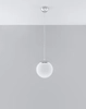 LAMPA wisząca SL.0263 szklana OPRAWA zwis kula ball chrom biała
