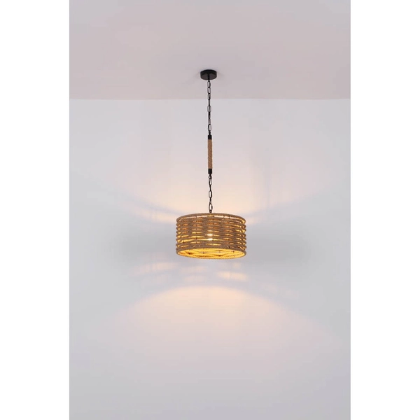 Okrągła LAMPA wisząca HALIA 15679H1 Globo marynistyczny do salonu beżowy