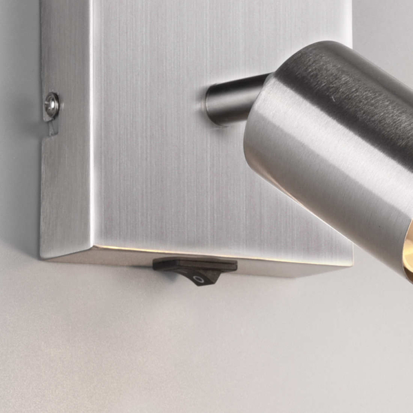 Ścienna LAMPA loftowa VANNES  R80181707 RL Light kinkiet OPRAWA metalowa reflektorek regulowany nikiel mat