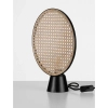 Ażurowa lampa stołowa z wtyczką COLVERZO LE45385 okrągła czarna drewniana