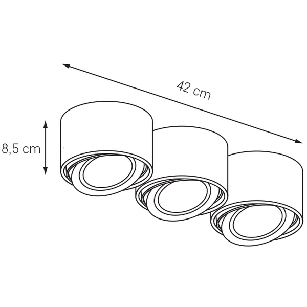Sufitowa lampa natynkowa LUMOS 3 70256302 Kaspa spot ruchome reflektorki czarne