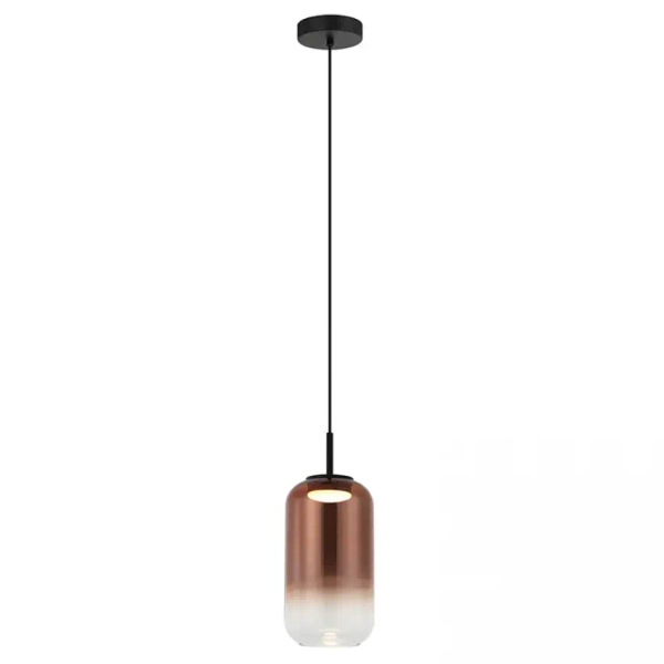 Kuchenna lampa wisząca 23219 LED 12W 3000K szklana miedziana czarna