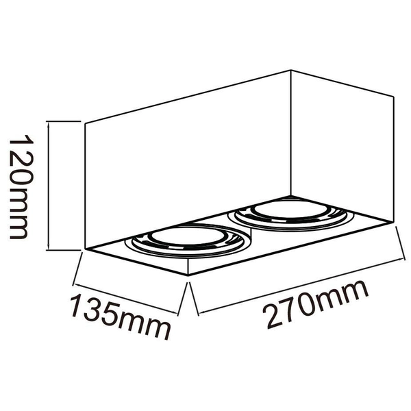 Natynkowa LAMPA sufitowa Cardi II Nero Orlicki Design prostokątna OPRAWA metalowy spot czarny
