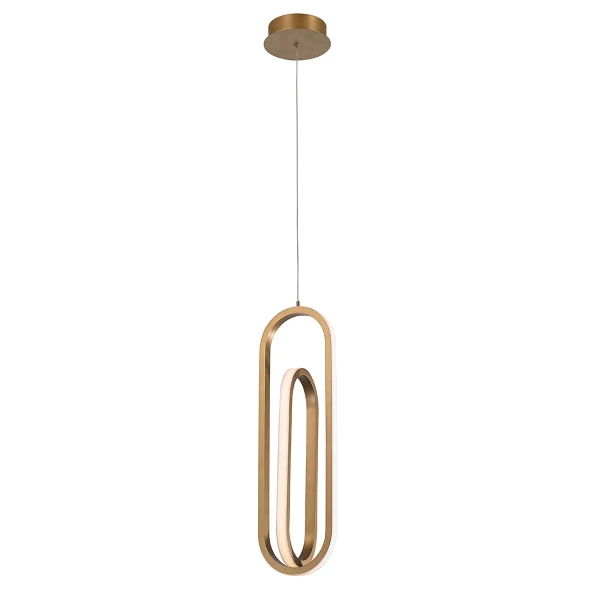 Owalna lampa wisząca Demark QN-DEMARK-1P-BG LED 28W 3000K do salonu złoty