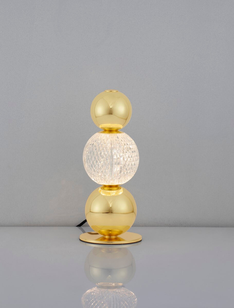 Stołowa lampa stojąca Ponce balls LED 4W 3200K z kryształkami złota