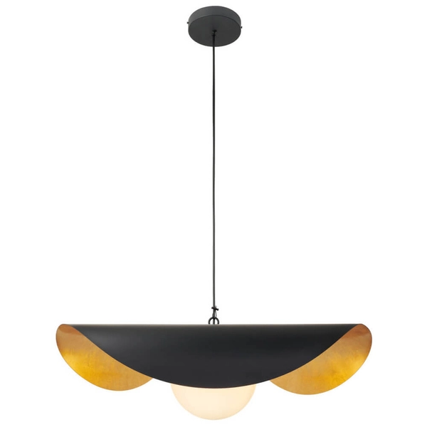 Wisząca lampa ENZO ST-F22020601-D80 black szklana kula czarny złoty