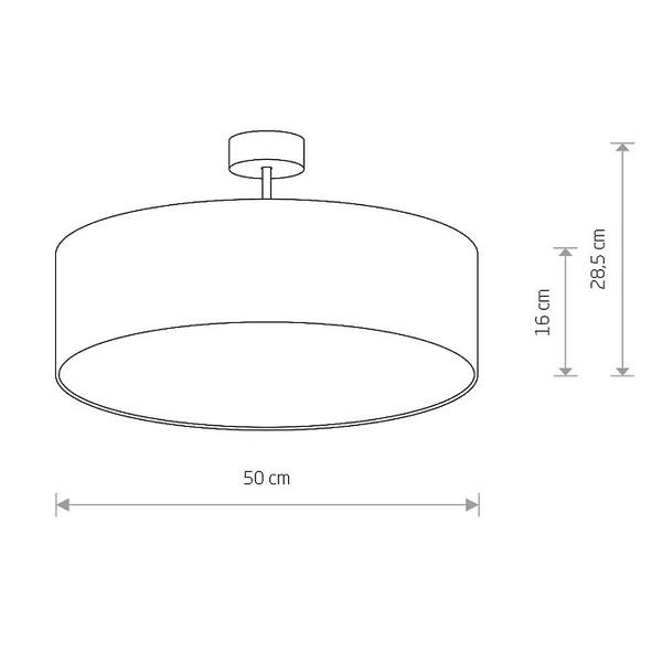 Abażurowy plafon minimalistyczny Violet 7961 okrągły czarny hol
