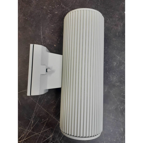 Kinkiet ogrodowy tuba metalowa ryflowana IP54 biały Rando OUTLET