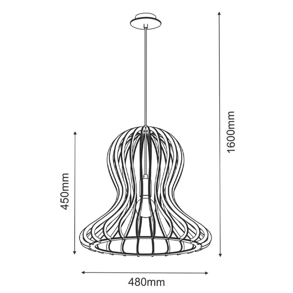 Salonowa lampa wisząca Octo 5020 Amplex kapelusz nad stół drewniana czarna