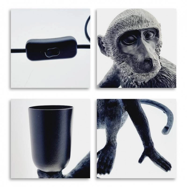 Sypialniana lampka stojąca Monkey ABR-KARD4-C Abruzzo ozdobna małpka czarny
