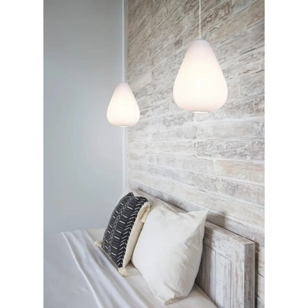 Jadalniana lampa wisząca JANINE R36241001 nad stół materiałowa biały