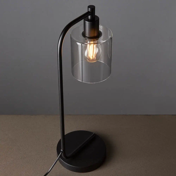 Stołowa lampa Toledo 95457 szklana czarny przezroczysty