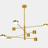 Sufitowa LAMPA modernistyczna REMDAL PND-16374-8-COP-3K Italux metalowa OPRAWA molekuły LED 36W 3000K sticks złoty