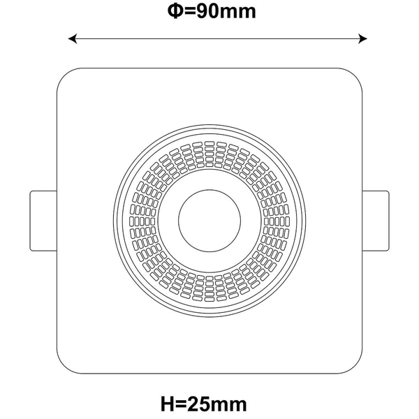 Sufitowa lampa wpuszczana PLUS LP-1506/1RS BK Square LED 3-7W CCT czarna