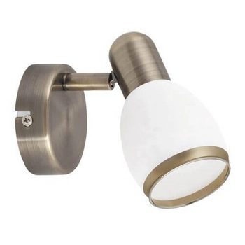 Klasyczny kinkiet ścienny ELITE 5970 szklany metalowy biały brązowy