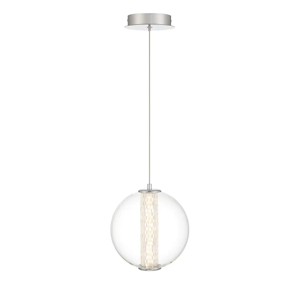 Szklana lampa wisząca kula Atomo QN-ATOMO-1P-PC LED 9W 3000K srebrny