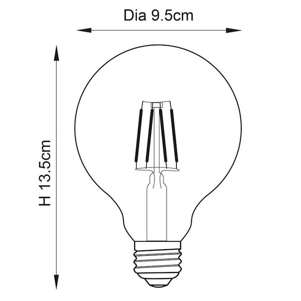 Szklana żarówka 93023 E27 6W 650lm 2700K bańka przezroczysty