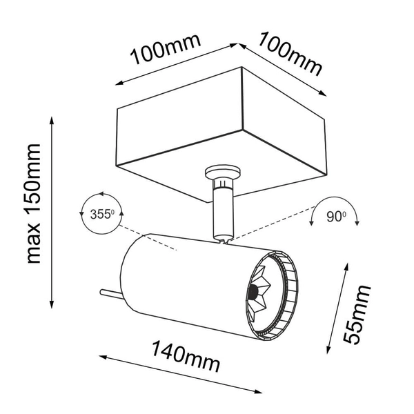 Reflektor sufitowy do sypialni Fussa 7222 Shilo minimalistyczny biały